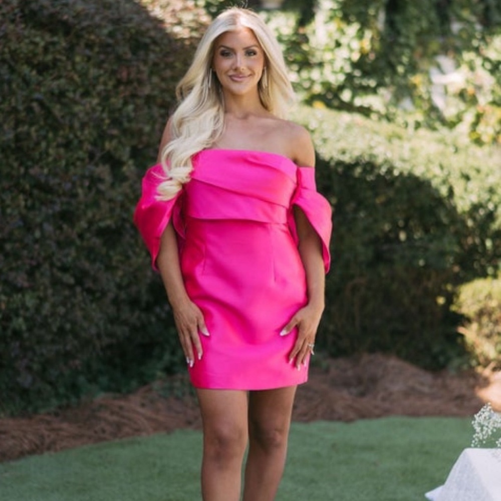 Charlette OTS Mini Dress- Fuchsia